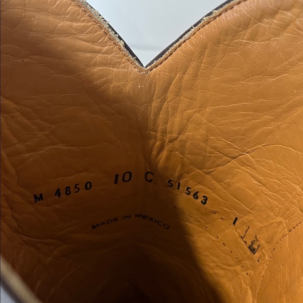 Lucchese Snowflake Brown and Gold Cowboy Boots with Intricate Detailing Size 10 - Picture 4 of 16